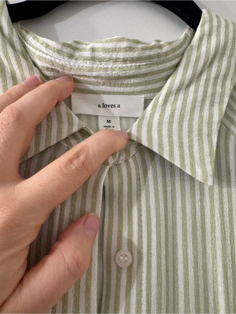 Striped Light Green Collared Maxi Dress